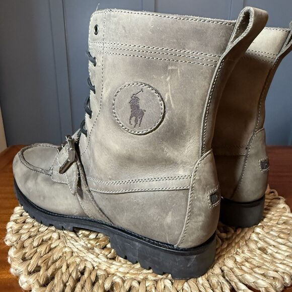 Polo Ralph Lauren Ranger Hiking Boots – Olive Green – Men's 13D – Suede Leather - Picture 5 of 11